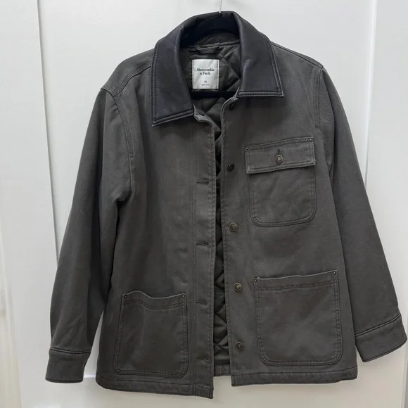 Abercrombie & Fitch dark olive Workwear Jacket-Medium - Picture 1 of 6